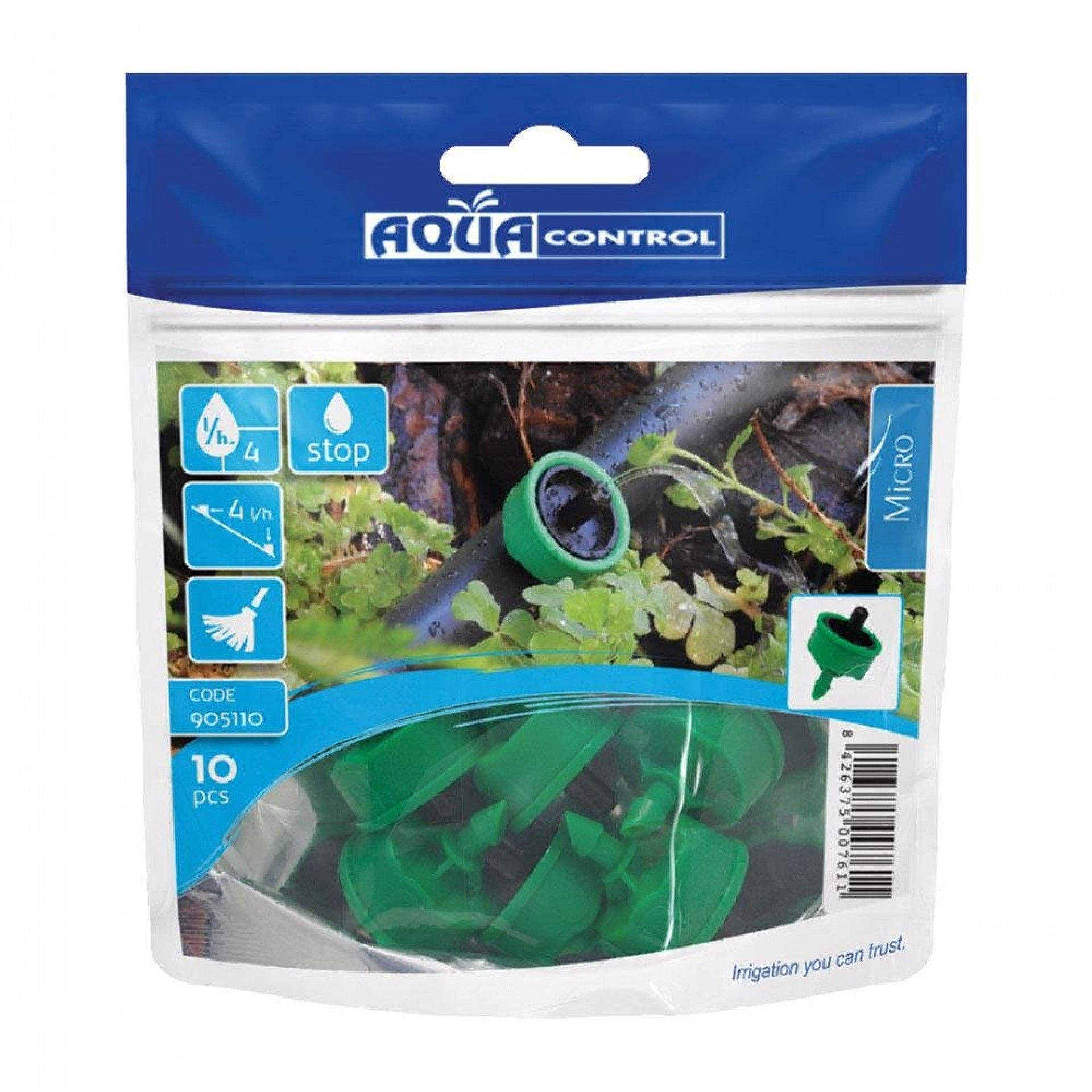 10 conta gotas stopper 4l/h autocompensação e autolimpeza antidrenagem 905110 refª 74063 AQUA CONTRO