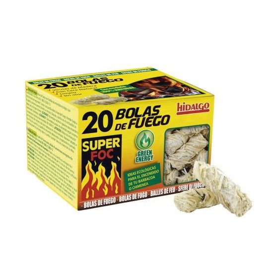 Bolas de fogo, acendalhas ecolgicas 20un. ref 73887 SUPER FOC