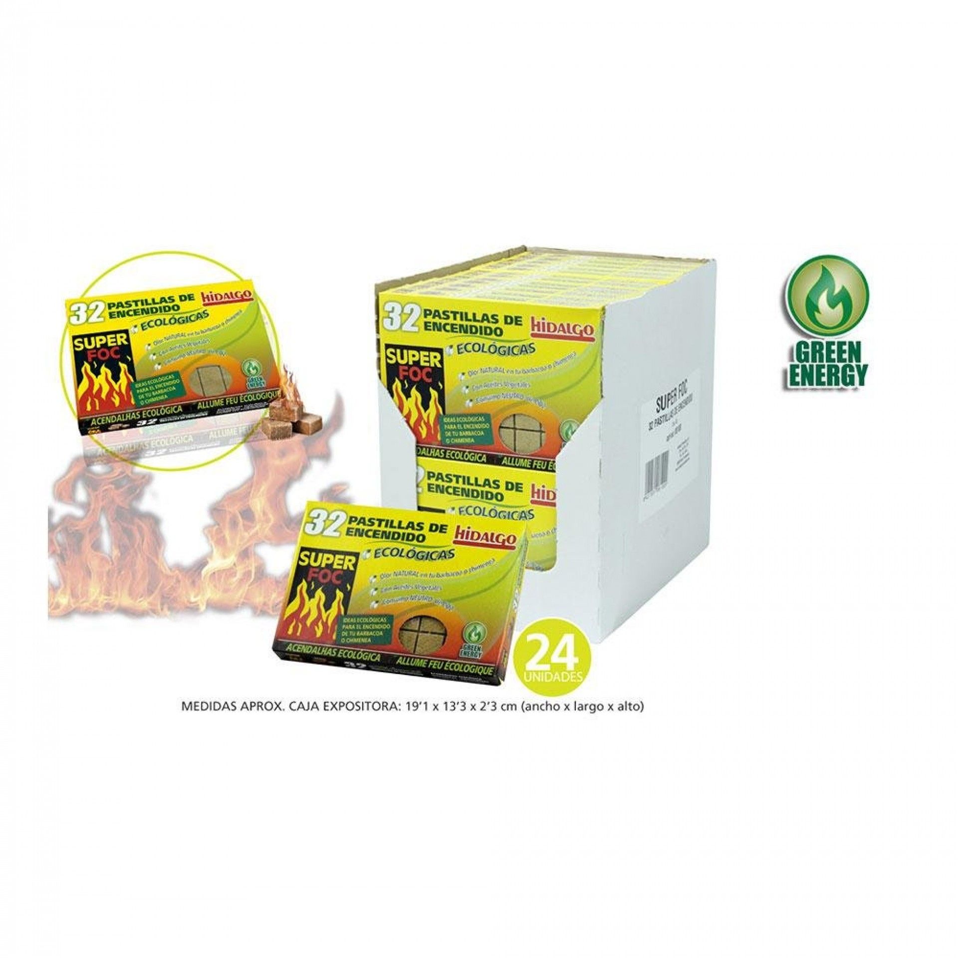 Pack 32 unid. acendalhas ecologicas 08100 refª 73881 SUPER FOC