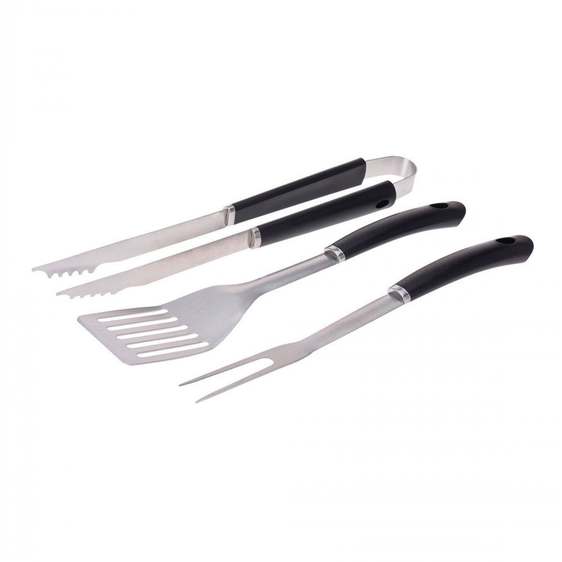 Set de 3 utensílios para churrasqueira. pvc/aço inoxidàvel cor preto edm refª 73848 VAGGAN