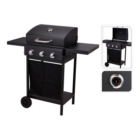Churrasqueira a gs com 3 queimadores 139x56,5x106cm ref 73824 VAGGAN