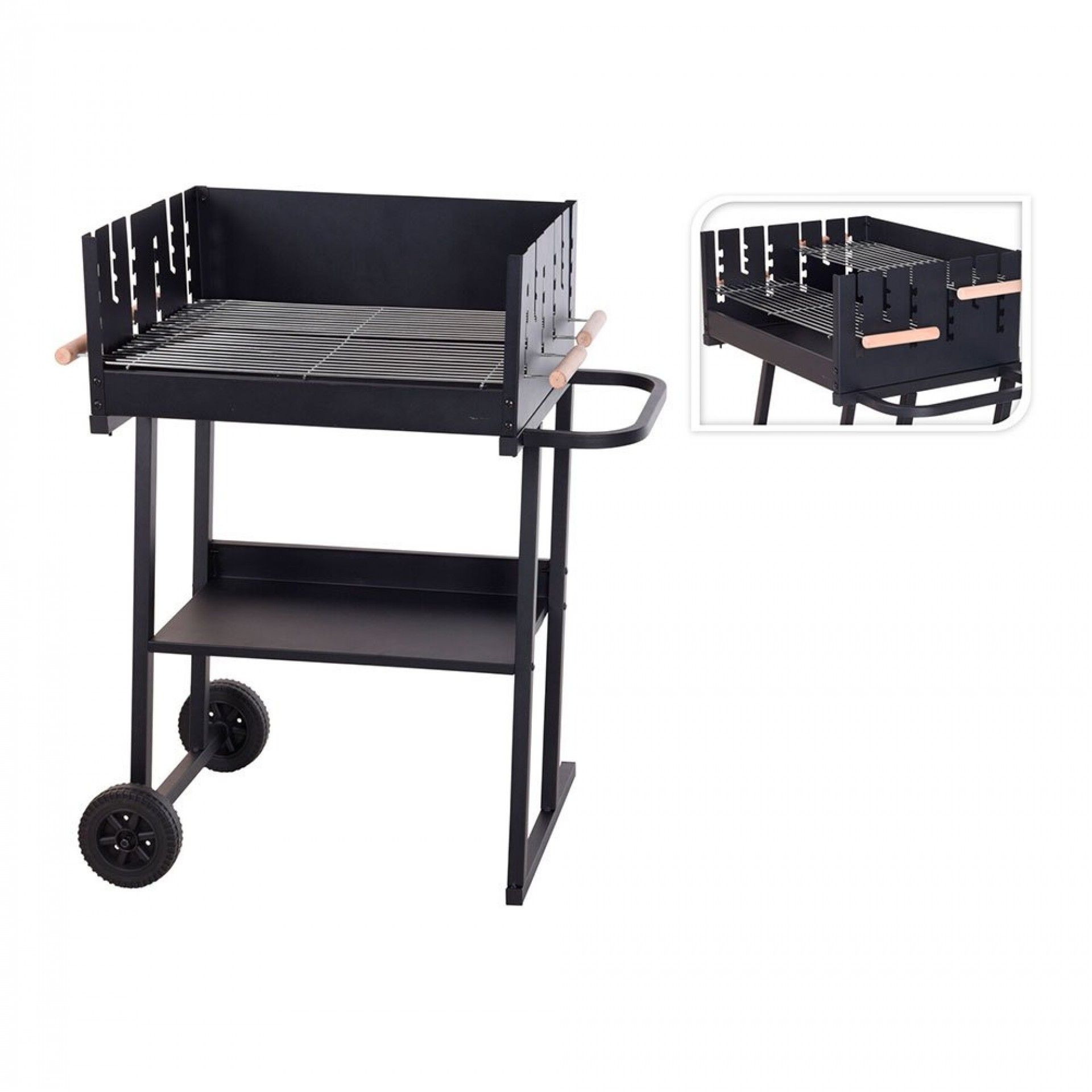 Churrasqueira retangular de ferro 60x46x93cm refª 73818 VAGGAN