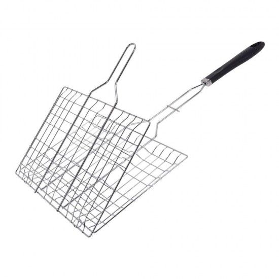 Grelha churrasco cromada com pega de polipropileno 35x22cm ref 73816 BBQ COLLECTION