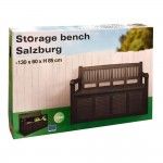 Banco de jardim com armazenamento 280 l cor: cinza escuro 130x60x85cm modelo: salzburg refª 73797 NU Banco de jardim com armazenamento 280 l cor: cinza escuro 130x60x85cm modelo: salzburg refª 73797 NU