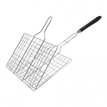 Grelha churrasco cromada com pega de polipropileno 35x22cm ref 73816 BBQ COLLECTION