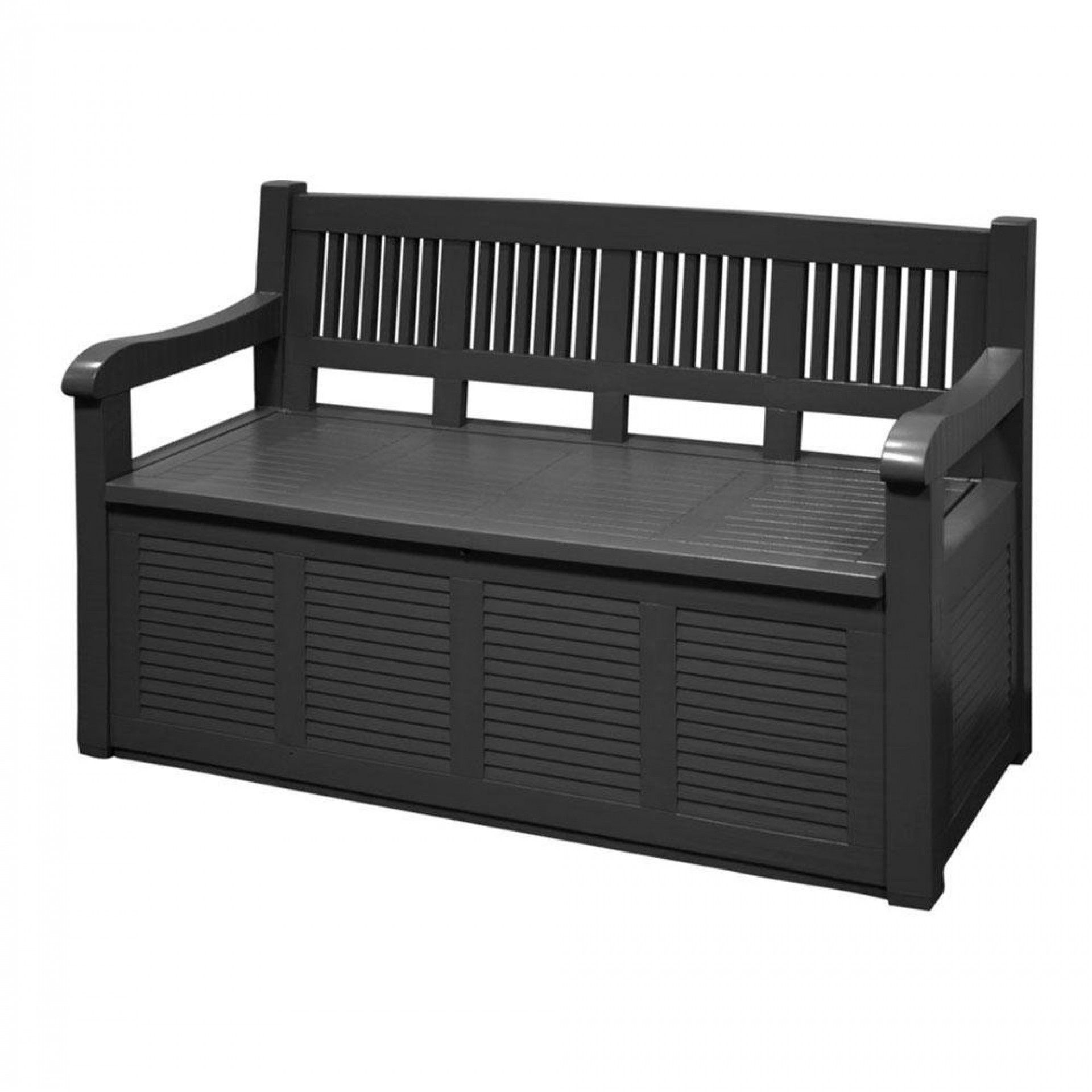 Banco de jardim com armazenamento 280 l cor: cinza escuro 130x60x85cm modelo: salzburg refª 73797 NU