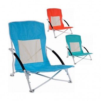 Cadeira de praia metlica dobrvel 50x40x65cm cores variadas ref 73720 PROBUILDER