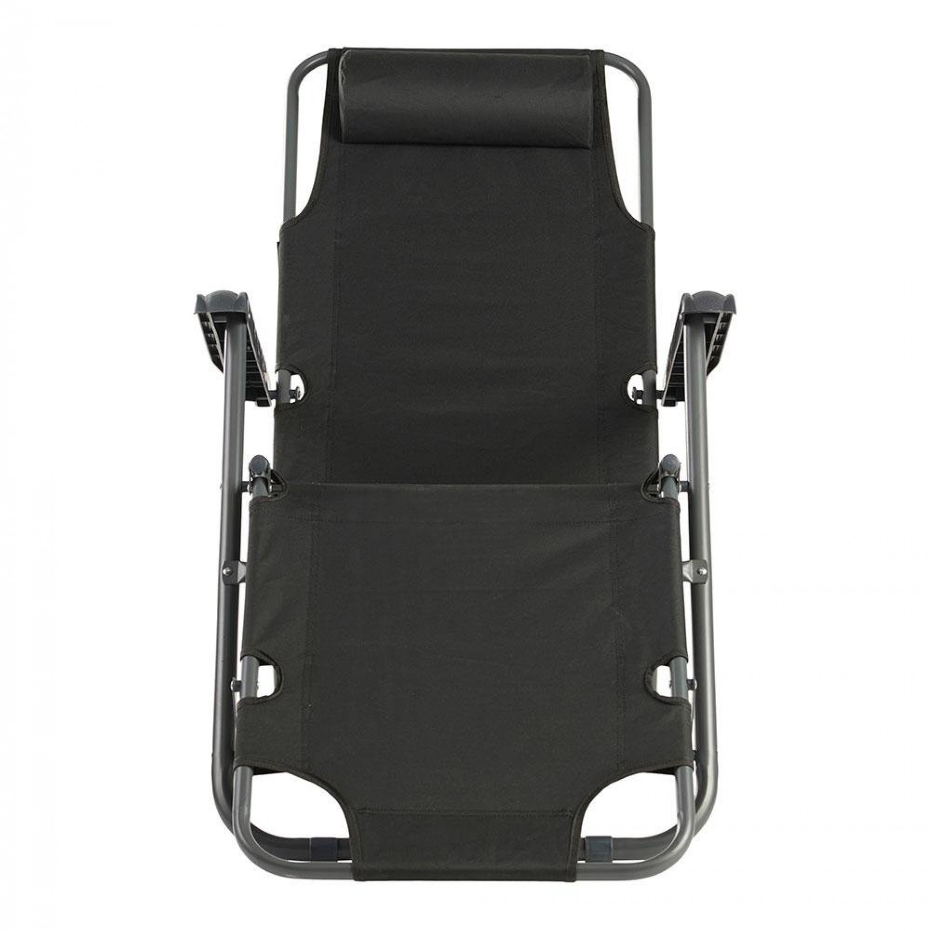 Espreguiçadeira metálica 2 em 1 dobrável 178x60x95cm cor preta refª 73695 NULL