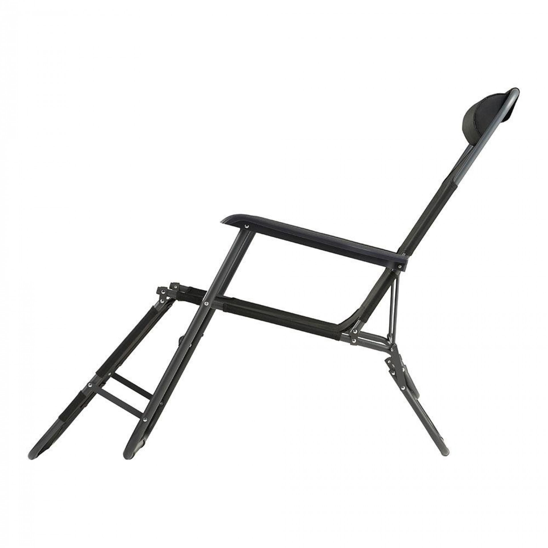 Espreguiçadeira metálica 2 em 1 dobrável 178x60x95cm cor preta refª 73695 NULL