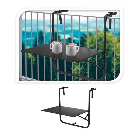 Mesa dobrvel para varanda cor: cinza escuro 60x43cm ref 73682 AMBIANCE