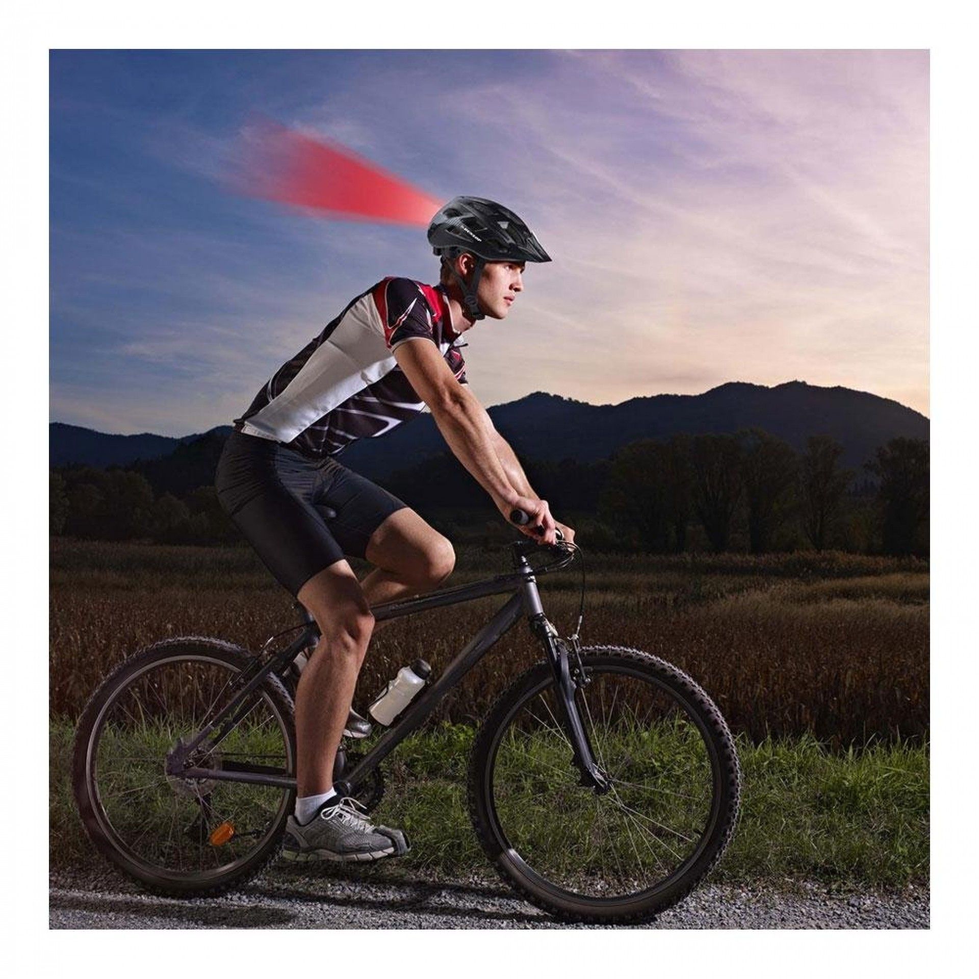 Capacete de bicicleta com leds vermelhos tamanho l. refª 73599 DUNLOP