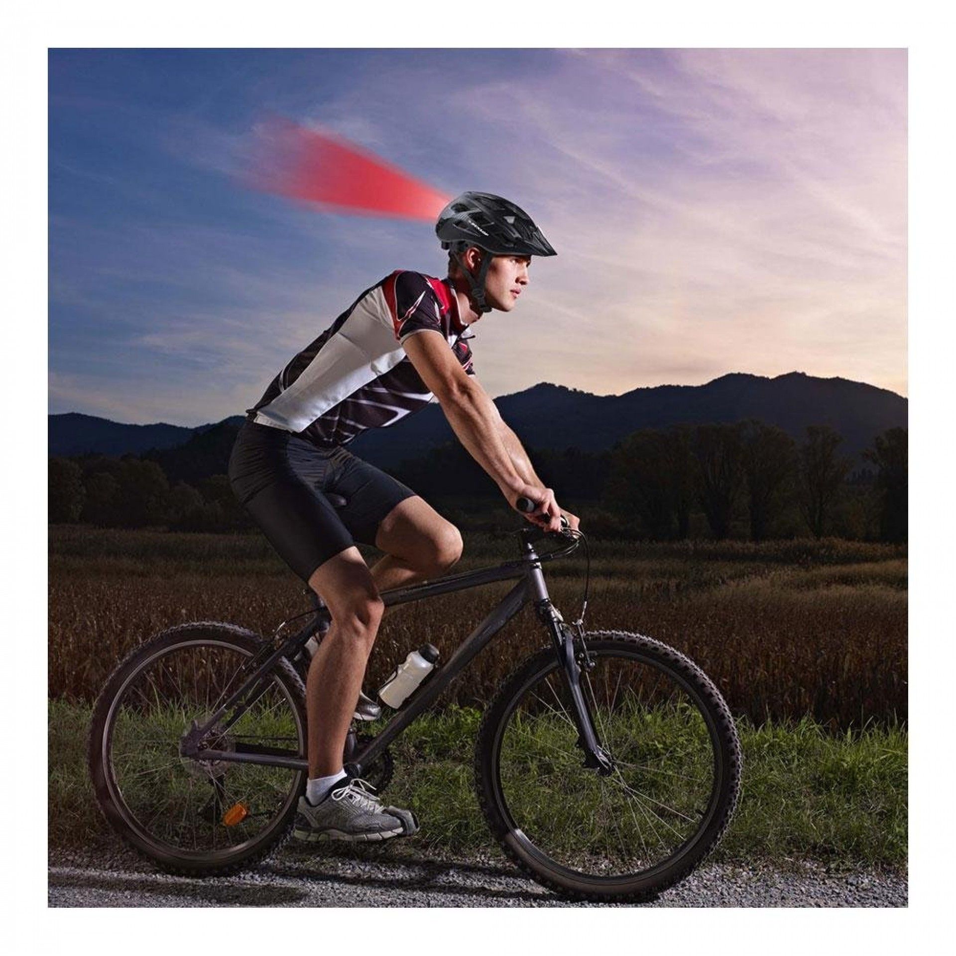 Capacete de bicicleta com leds vermelhos tamanho m. refª 73598 DUNLOP