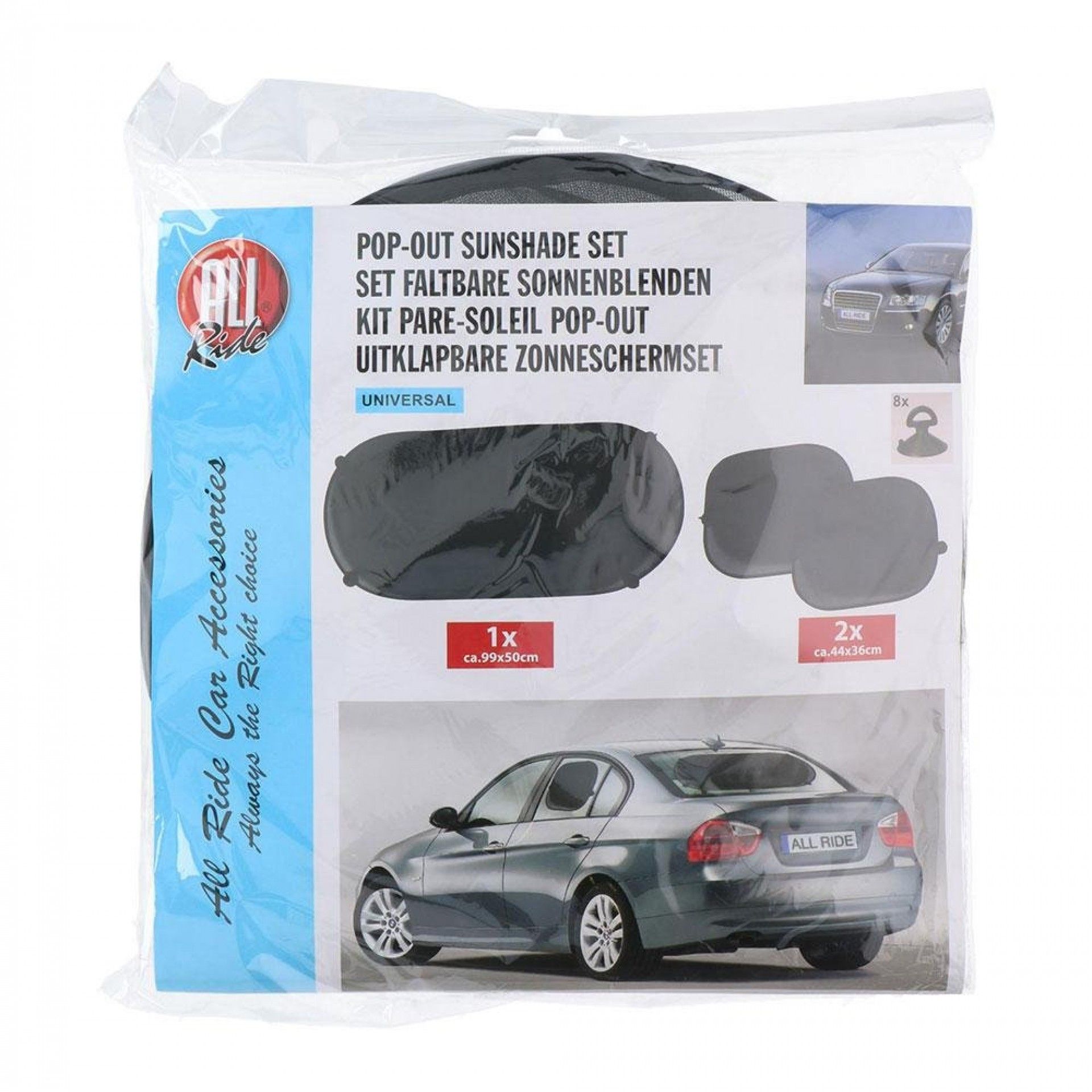 Pack para-sol pop-out de carro, cor preto. refª 73593 ALL RIDE