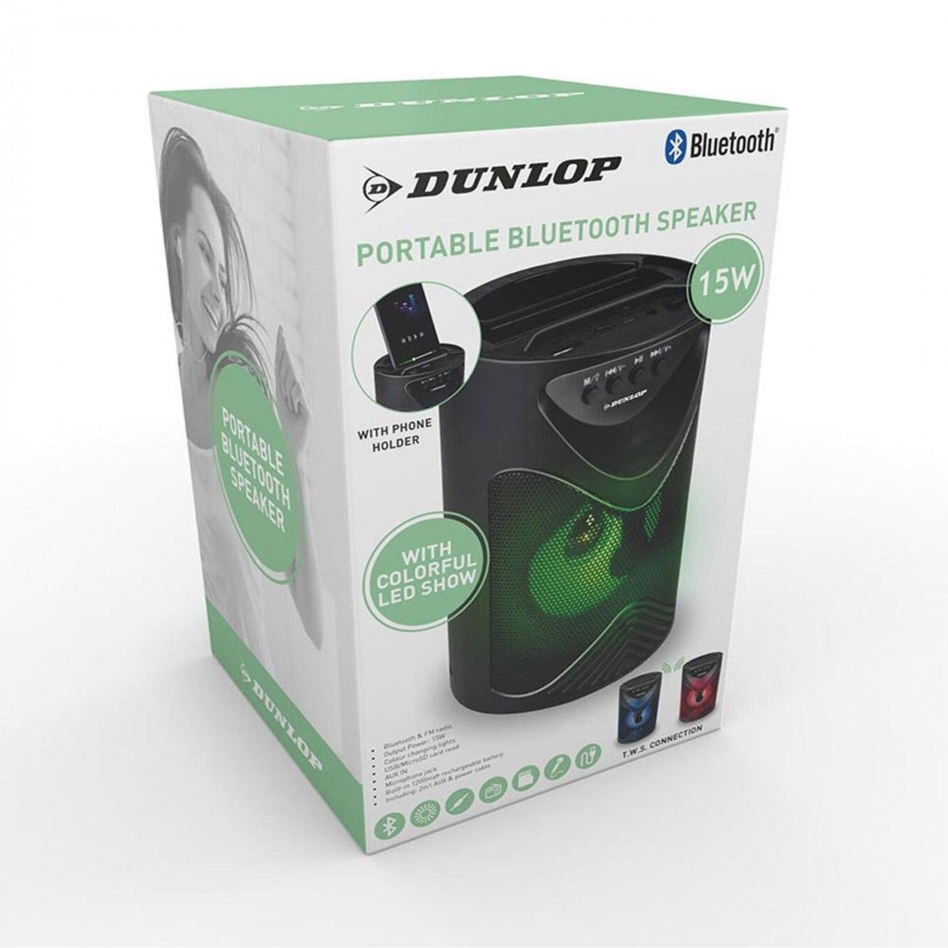 Altifalante bluetooth 15 w tws usb refª 73527 DUNLOP