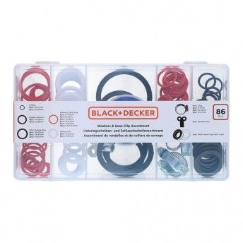 Sortido de juntas, anilhas e abraadeiras, 86 peas ass ref 73514 BLACK+DECKER