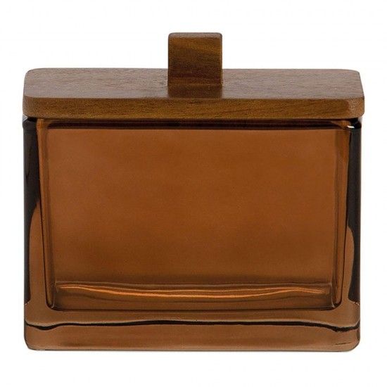 Caixa decorativa de vidro castanho ba73066 refª 73239 ANDREA HOUSE Caixa decorativa de vidro castanho ba73066 refª 73239 ANDREA HOUSE