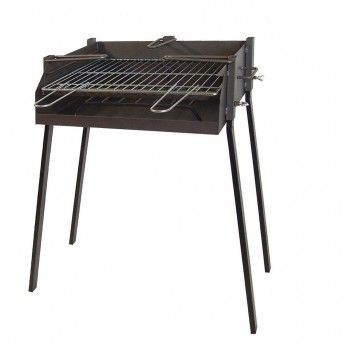 Churrasqueira quadrada com suporte para frigideira "paella" 50x75cm imex ref 73058 EL ZORRO