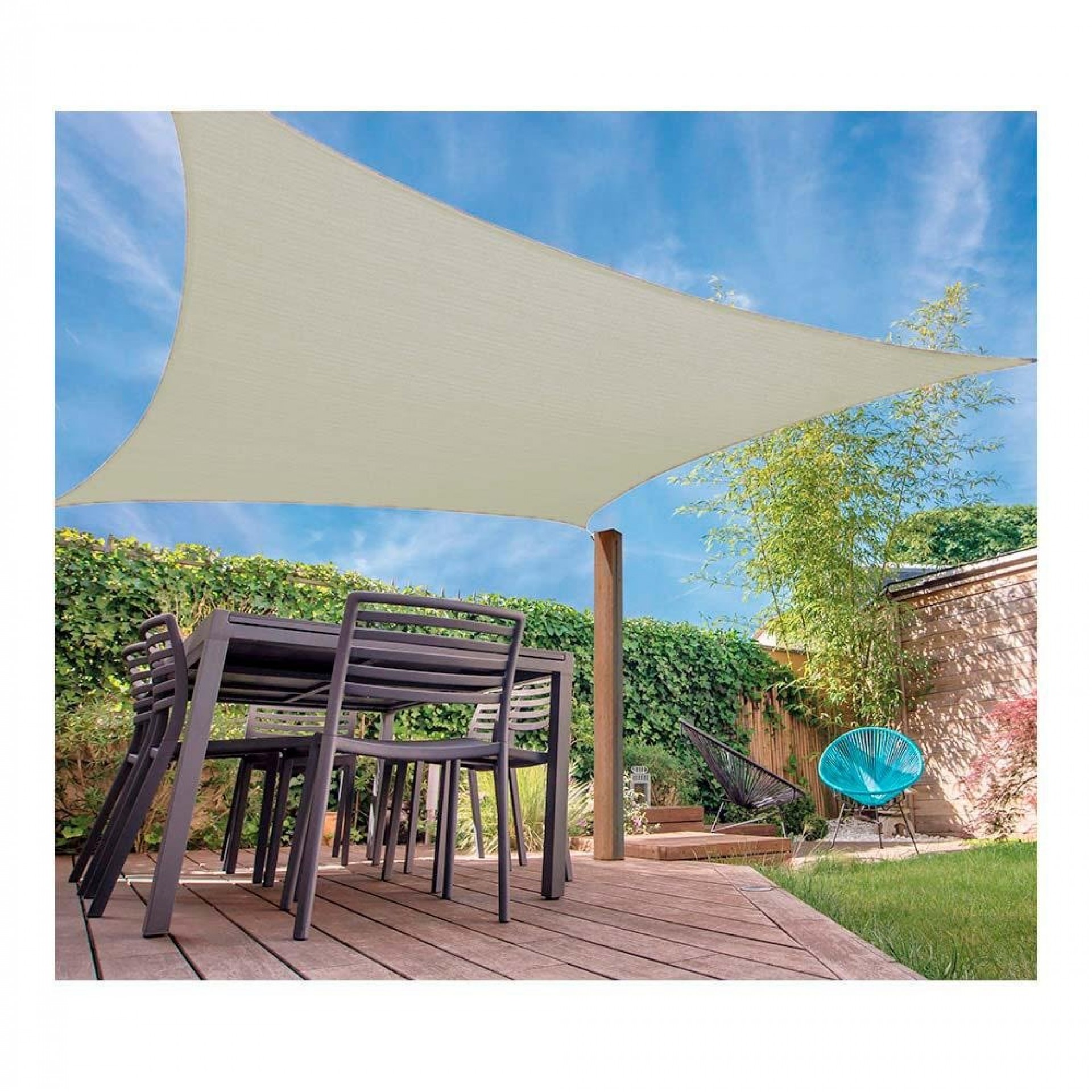 Toldo vela quadrado cor: areia 5x5m refª 73035 AMBIANCE