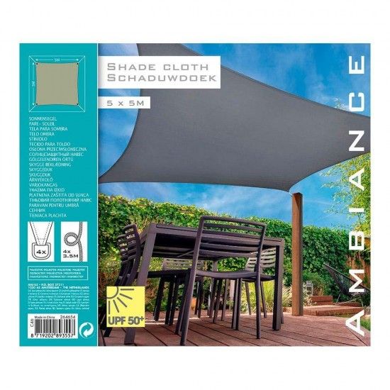 Toldo vela quadrado cor: areia 5x5m ref� 73035 AMBIANCE
