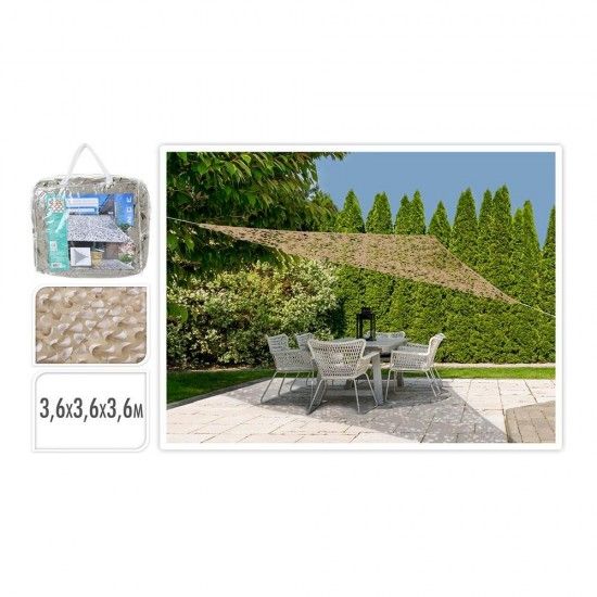 Toldo de tecido triangular cor: camuflagem 360x360x360cm ref 73024 AMBIANCE