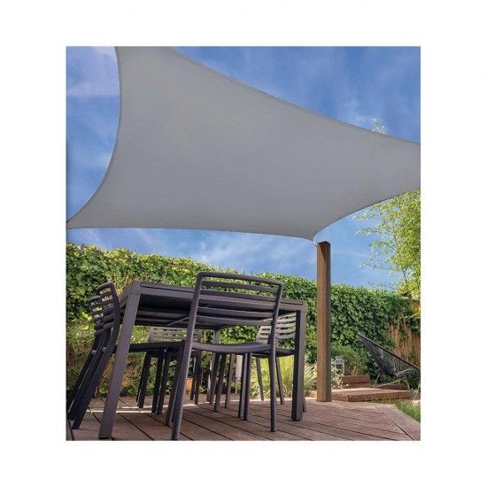 Toldo vela quadrado cor: cinza claro 5x5m ref 73034 AMBIANCE
