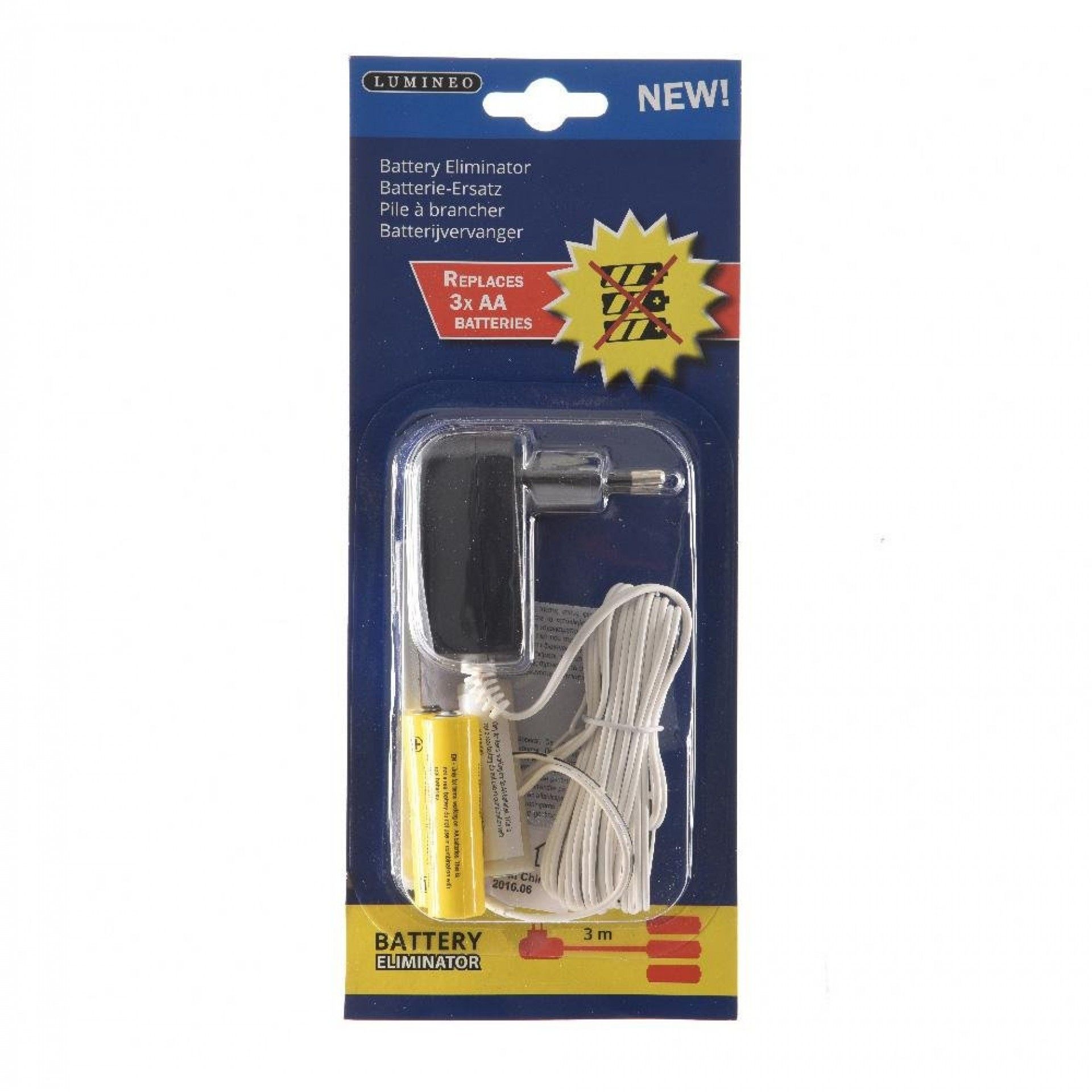 Fonte de alimentação para substituição de pilhas 4,5v para produtos com 3 pilhas aa refª 71940 LUMIN