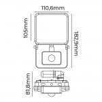 Projetor led frameless 20w 1560lm 6000k com sensor ref 70421 EDM