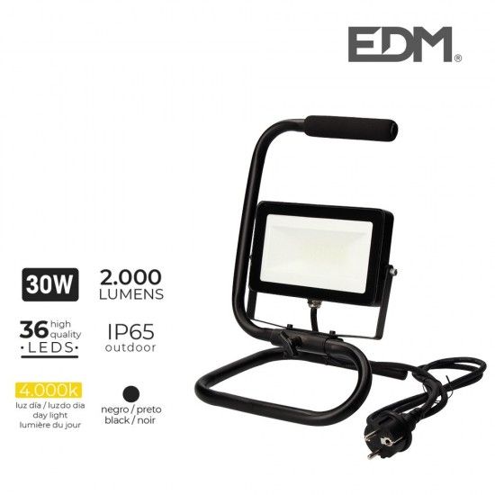 Projetor LED com suporte 30W 2000lm ref 70337 EDM