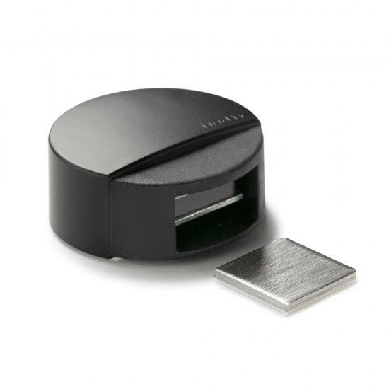 Batente adesivo e bloqueador magn�tico preto mate 2037-8 ref� 66802 INOFIX