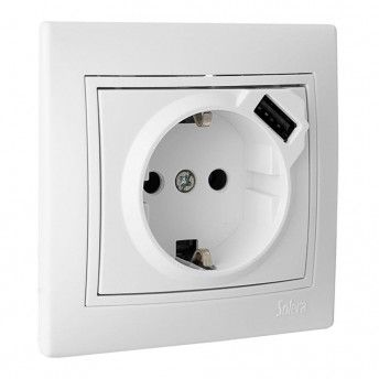 Tomada bipolar com t/tl 16a 250v usb serie europa erp60usb-u refª 65330 SOLERA Tomada bipolar com t/tl 16a 250v usb serie europa erp60usb-u refª 65330 SOLERA