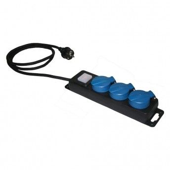 Extenso de 3 tomadas 2p+t, 16a 250v, cabo de 1,5m v1049 ref 65518 SOLERA