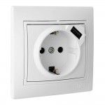 Tomada bipolar com t/tl 16a 250v usb serie europa erp60usb-u ref� 65330 SOLERA