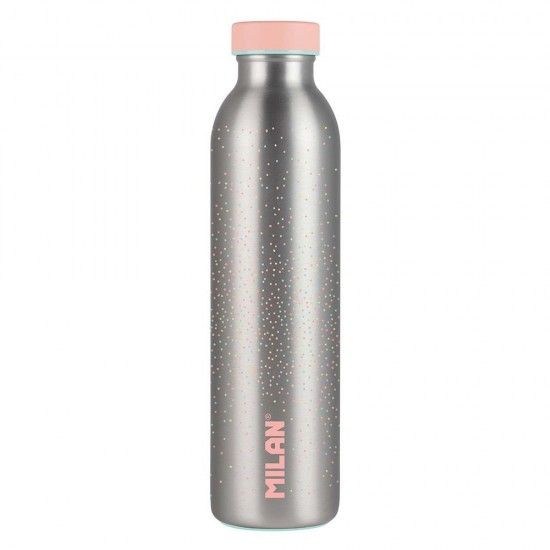 Garrafa isotrmica de inox 591ml serie silver, cor de rosa milan ref 64266 MILN