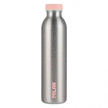 Garrafa isotrmica de inox 591ml serie silver, cor de rosa milan ref 64266 MILN