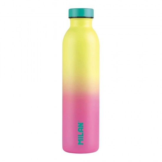 Garrafa isotrmica de inox 304 591ml amarela ref 64226 MILN