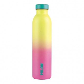 Garrafa isotrmica de inox 304 591ml amarela ref 64226 MILN