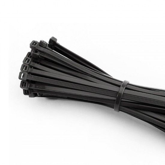 Abraadeira reutilizavel preta 300x4,5mm (saco de 100 unid.) nylon de alta qualidade ref 48412 EDM