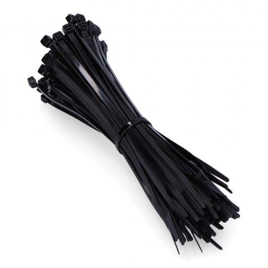 Abraadeiras preta 200x4,8mm (saco 100 unid.) nylon de alta qualidade ref 48404 EDM