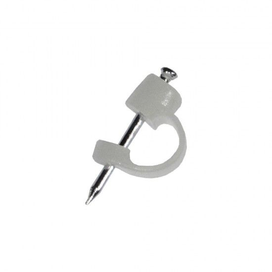 Abraçadeira com prego para cabo coaxial tv transparente (caixa 100 unid.) refª 48050 LAPAFIL Abraçadeira com prego para cabo coaxial tv transparente (caixa 100 unid.) refª 48050 LAPAFIL