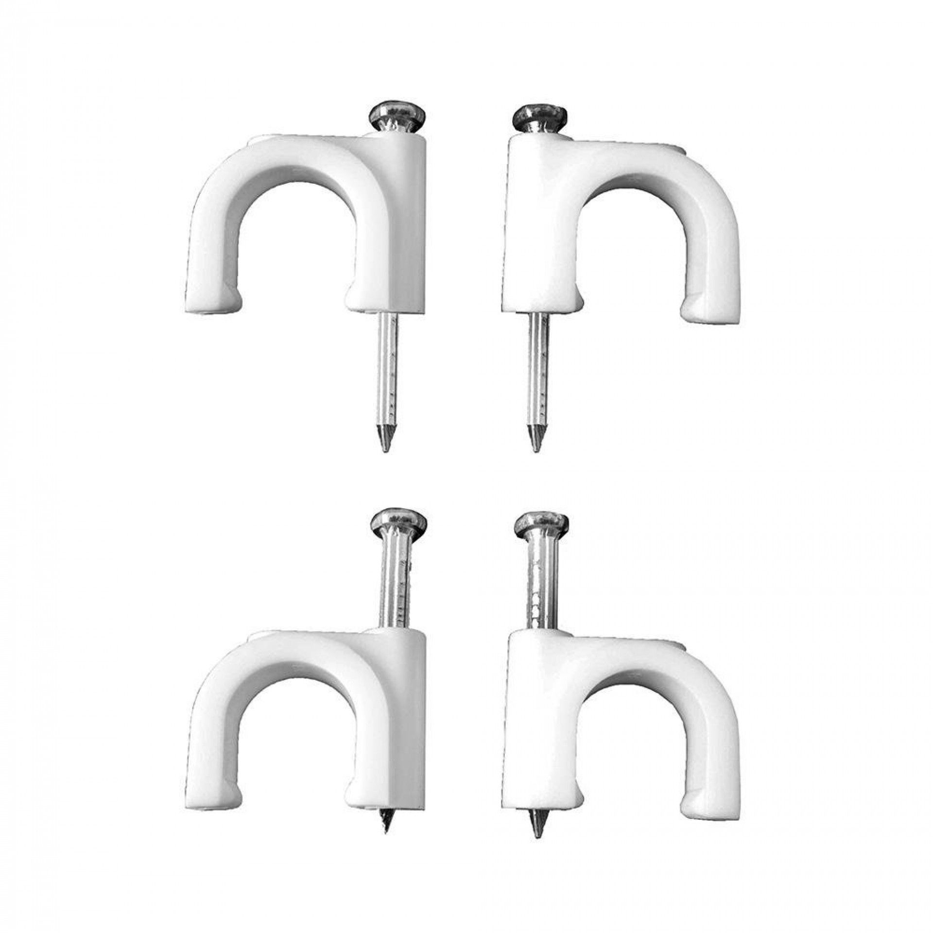 Abraçadeira redonda branca com prego 2x2,5mm n°8 (caixa 100 unid.) refª 48008 EDM