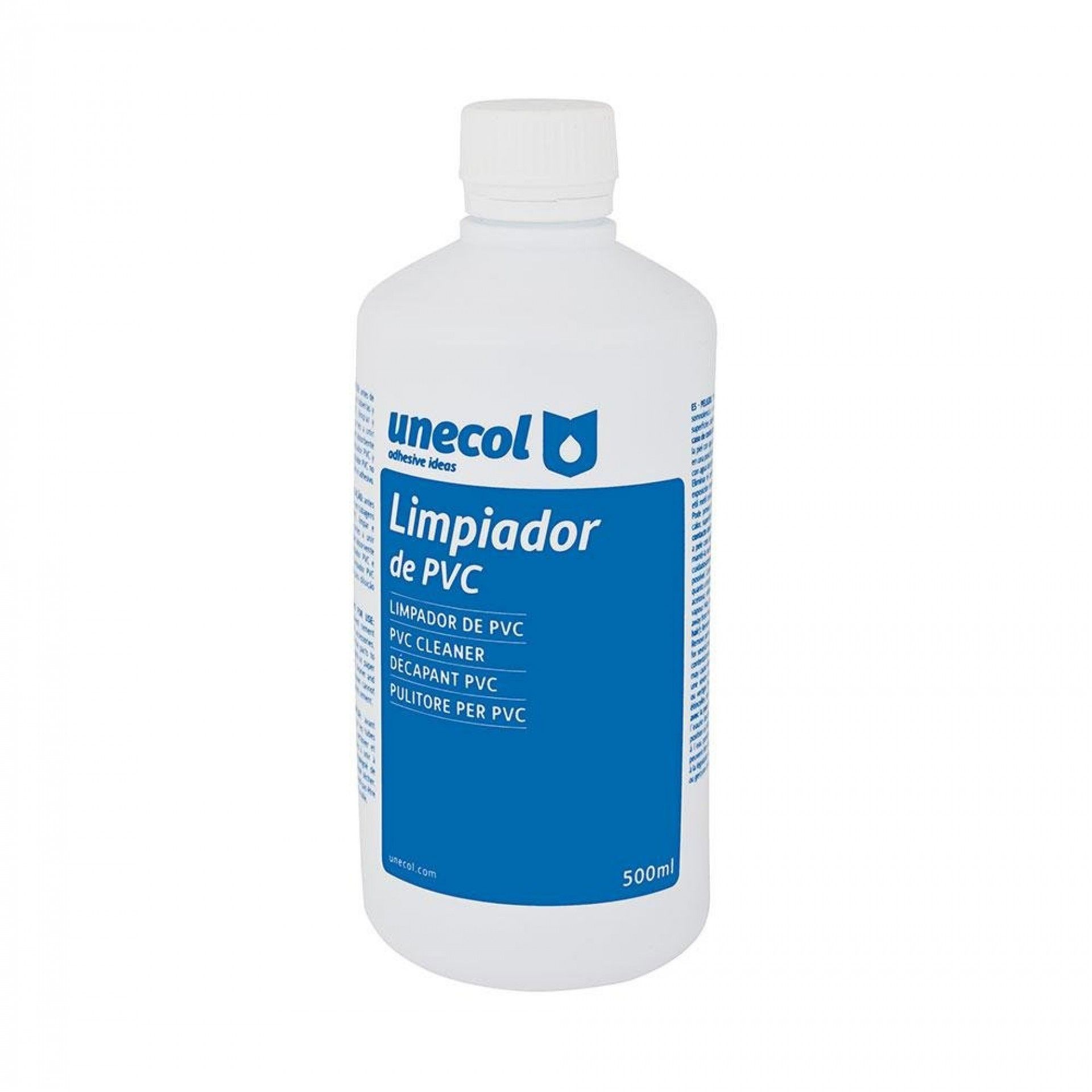 Produto de limpeza para pvc, garrafa plástica 500ml a215 refª 47694 UNECOL