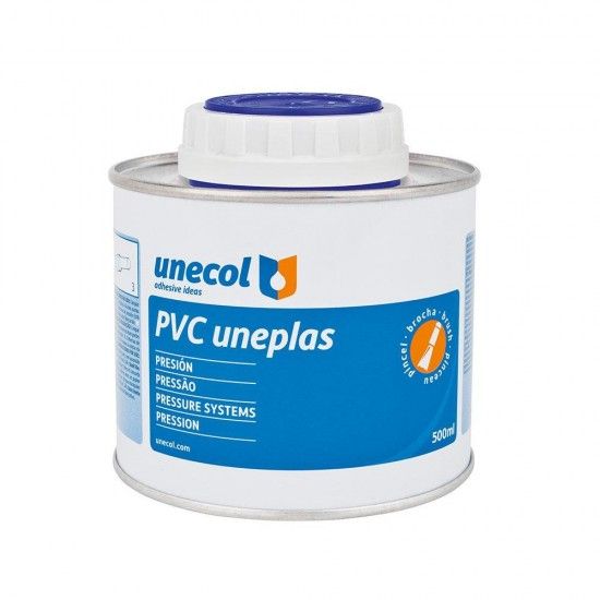Pvc uneplas, embalagem metlica 500ml com pincel a2041 ref 47691 UNECOL