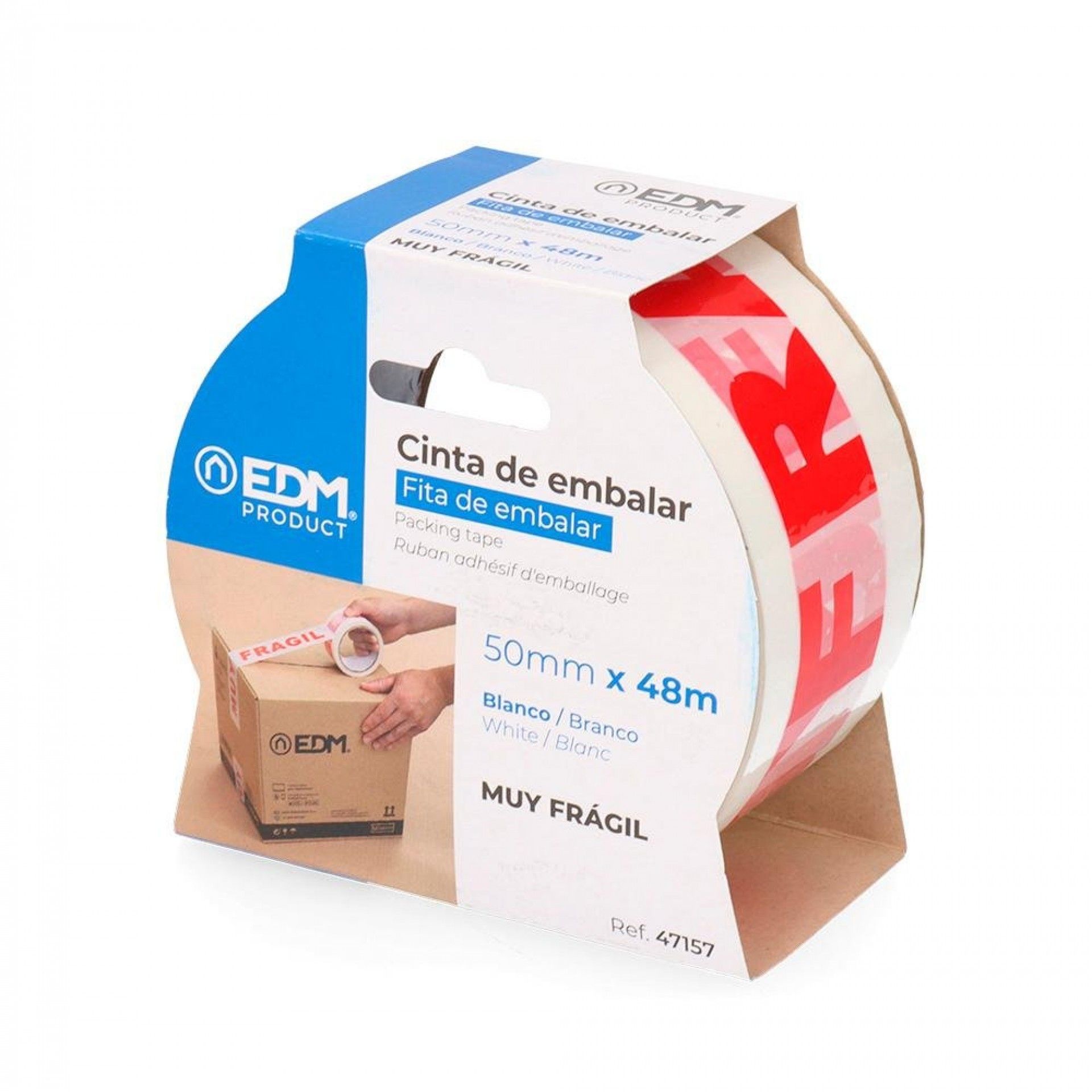 Fita em espanhol "muy fragil" 48 micras 50m x 50mm refª 47157 EDM