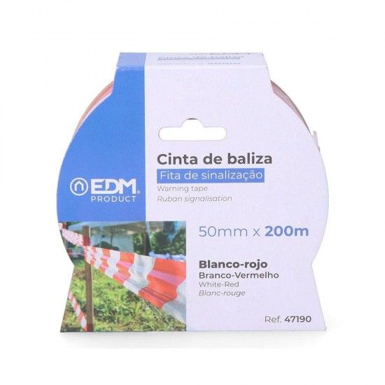 Fita de sinalizaao branca/vermelha 200m x 50mm ref 47190 EDM