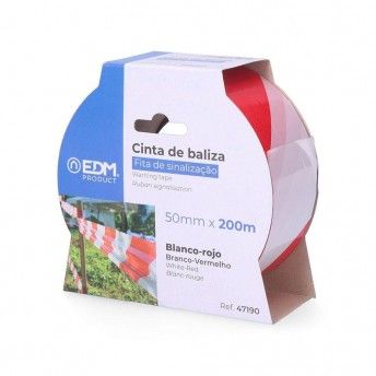 Fita de sinalizaao branca/vermelha 200m x 50mm ref 47190 EDM