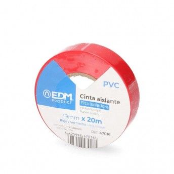 Fita isolante 20m x 19mm roja alta qualidade ref 47016 EDM