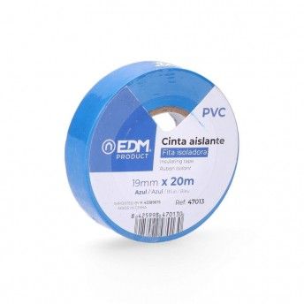Fita isolante 20m x 19mm azul alta qualidade ref 47013 EDM