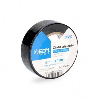 Fita isolante 10m x 19mm preta alta qualidade ref 47007 EDM