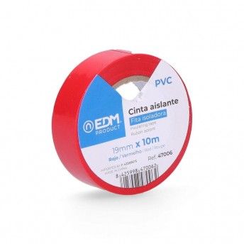 Fita isolante 10m x 19mm vermelha alta qualidade ref 47006 EDM