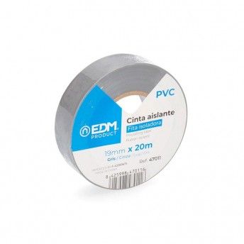 Fita isolante 20m x 19mm cinza alta qualidade ref 47011 EDM